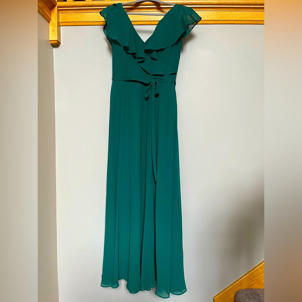 Morí Lee Ruffle V-Neck Bridesmaid Dress